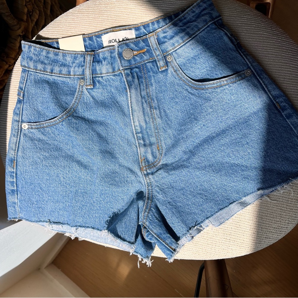 Rollas duster high rise slim denim short